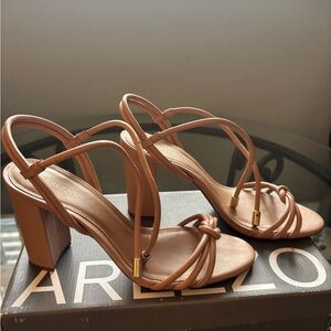 Arezzo Women's Elegant Tan Heels